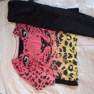 Girls Justice size 18. Shirt and leggings set.